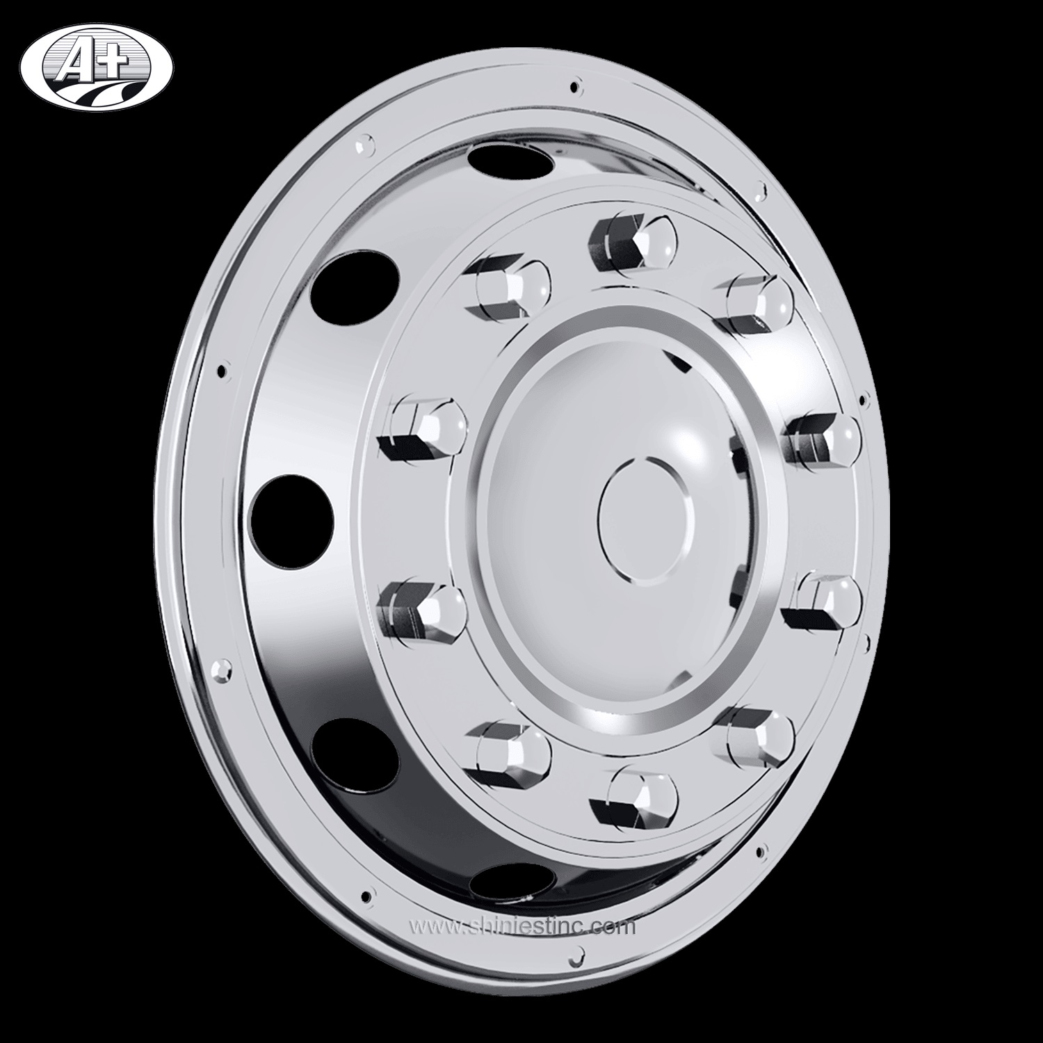 (20225F-A) 22.5＂Stainless Steel (Deluxe Style) Front Wheel Cover for Trucks/Buses