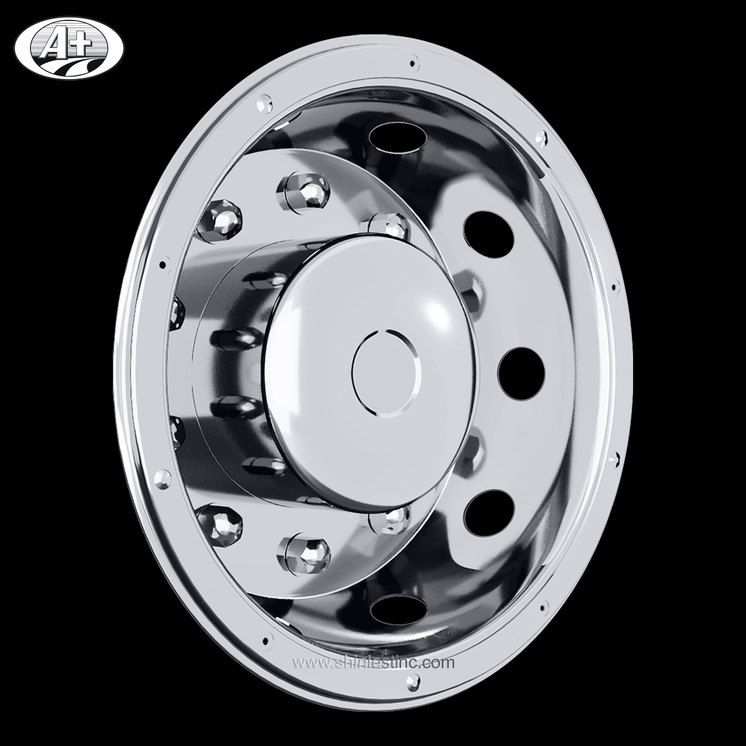 (21225R-A) 22.5＂Stainless Steel (Super Deluxe Style) Rear Wheel Cover for Trucks/Buses