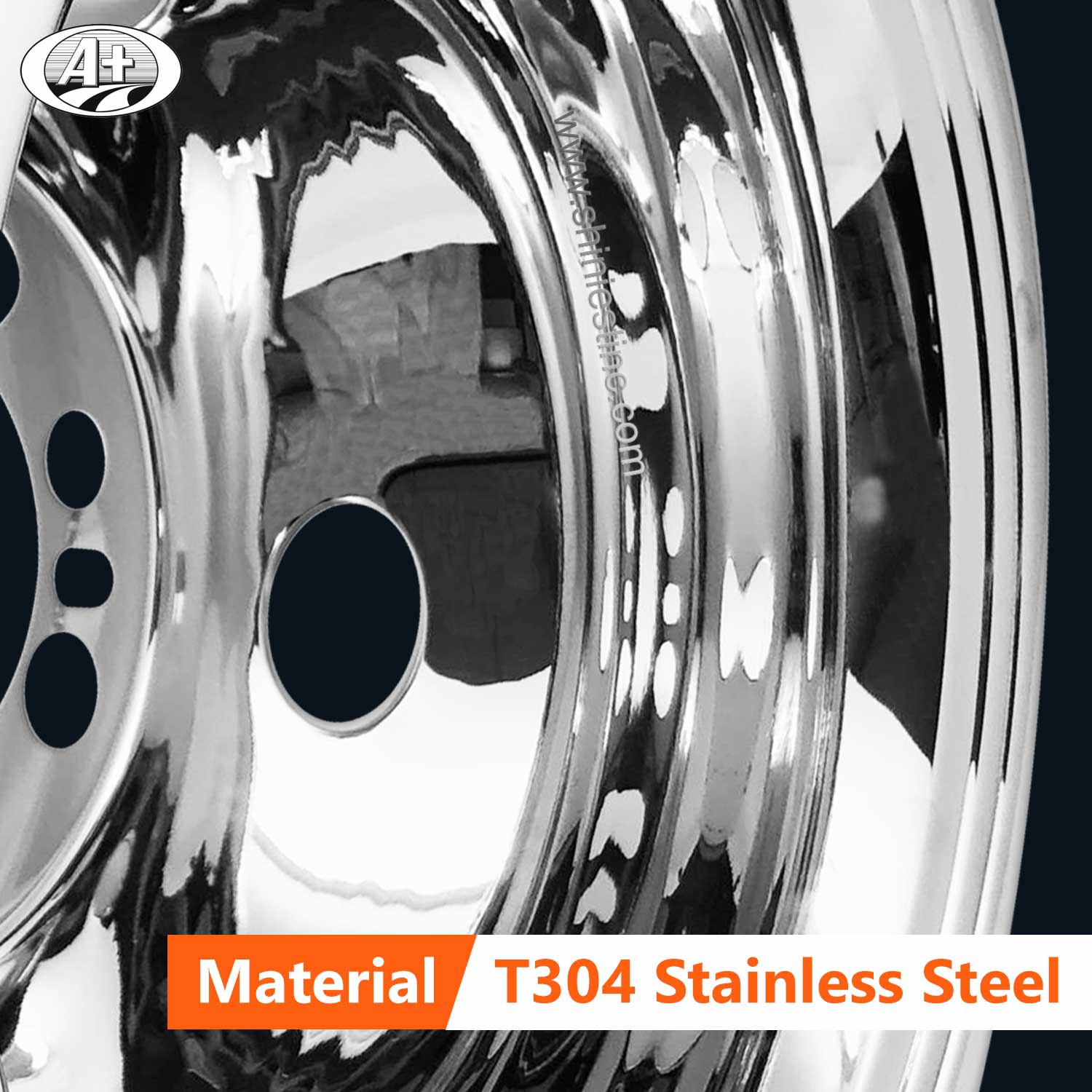 16＂x 6＂T304 S/S Wheel Cover Set for Ford F350 2W & GM C/K 2WD