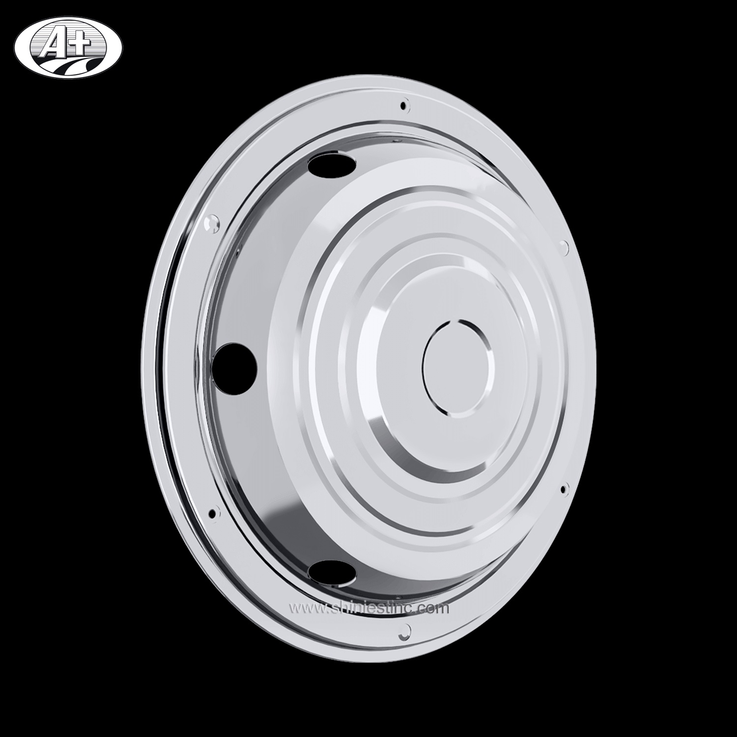 (10175F-A) 17.5＂Stainless Steel Front Wheel Trim (Standard Style) for Trucks/Buses