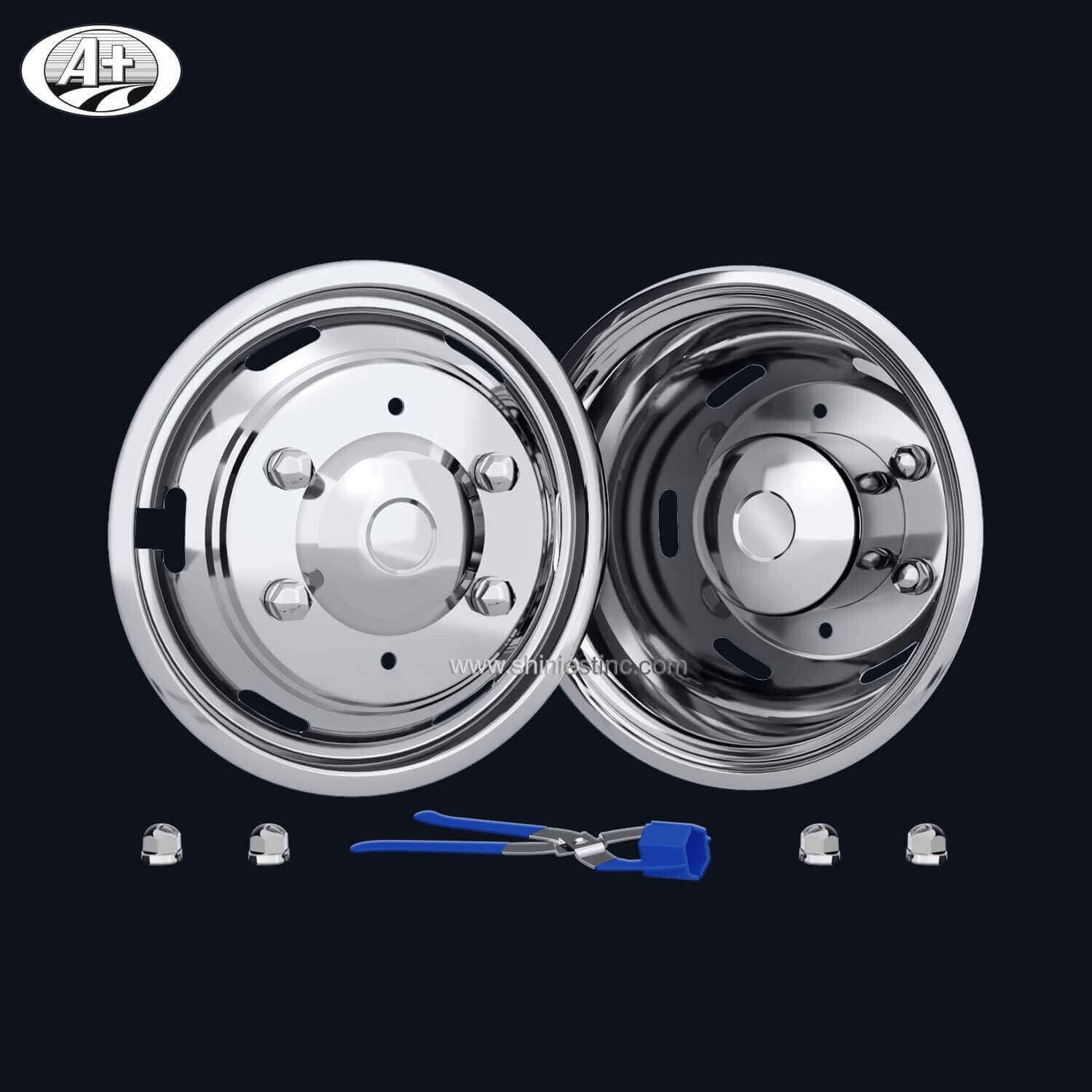 (70016) 16＂S/S Wheel Cover Set for Mercedes-Benz Sprinter & MAN TGE & VW Crafter, 2006~2012