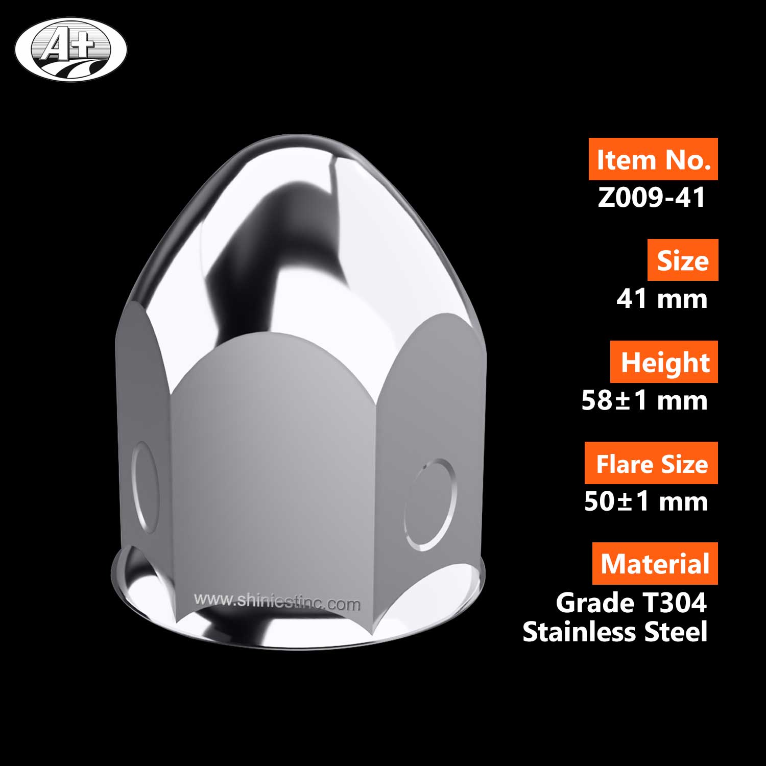 S/S Wheel Lug Nut Cover (Wheel Nut Size 41mm)