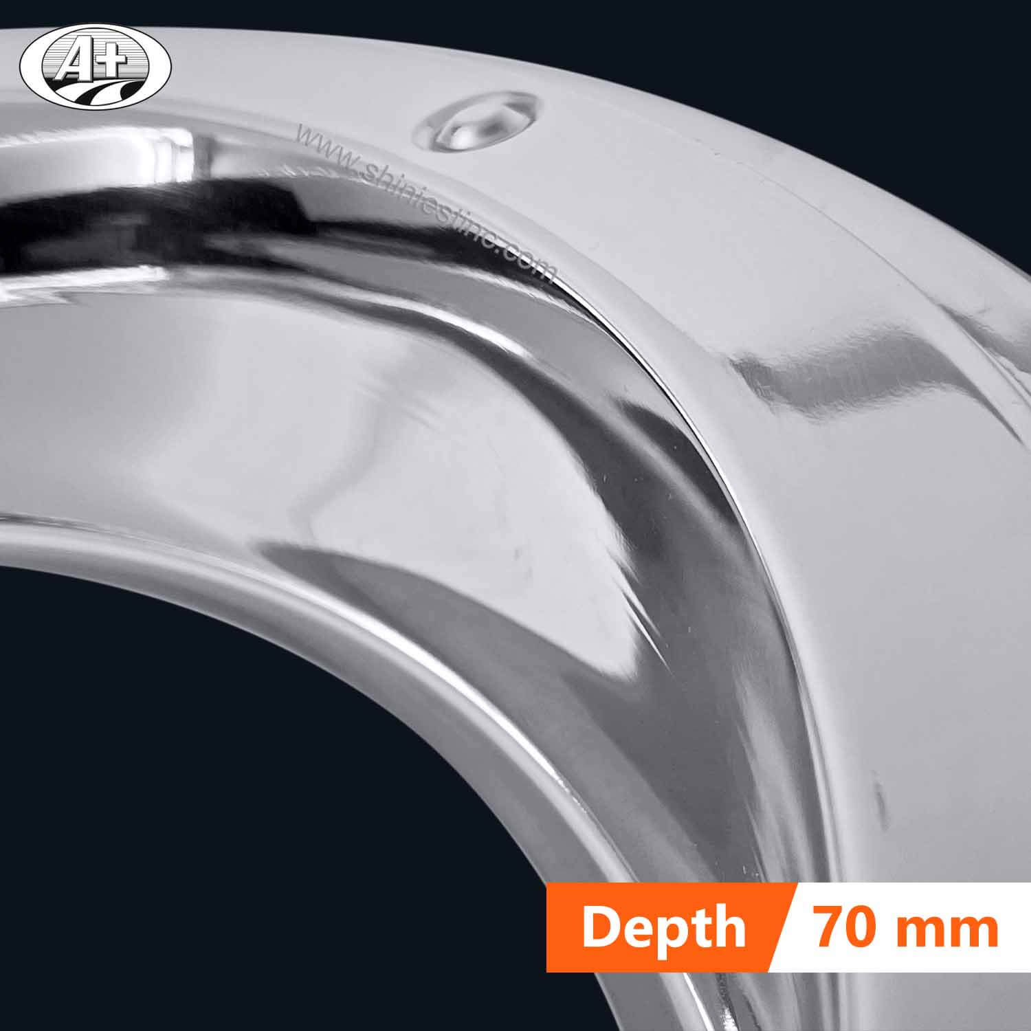 (30175R-70) 17.5＂T304 Stainless Steel Wheel Trim Ring for Rear Wheel (70mm Depth)