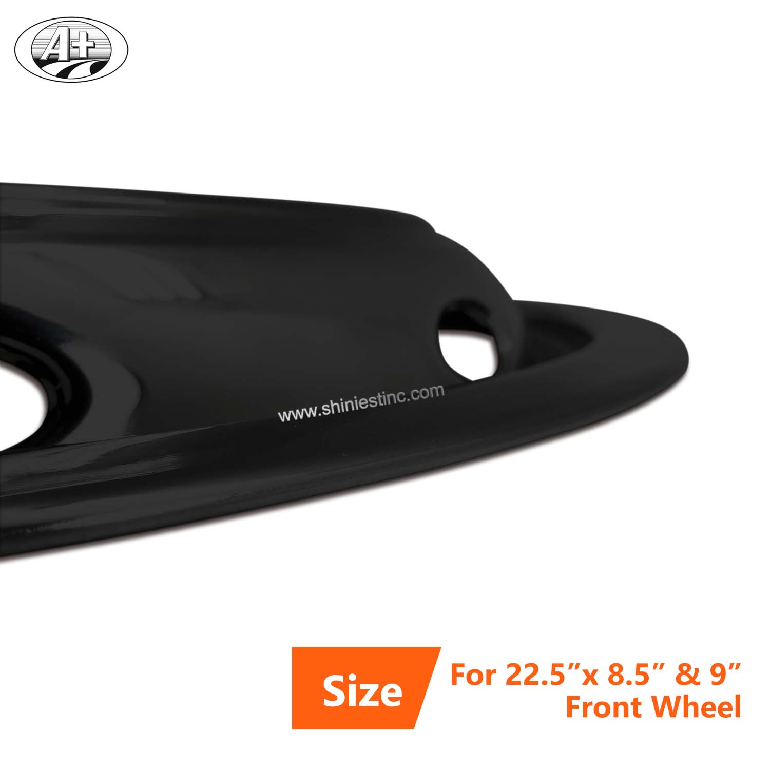 22.5＂x 8.25＂& 22.5＂x 9.0＂S/S Wheel Cover for Front Wheel (Black)