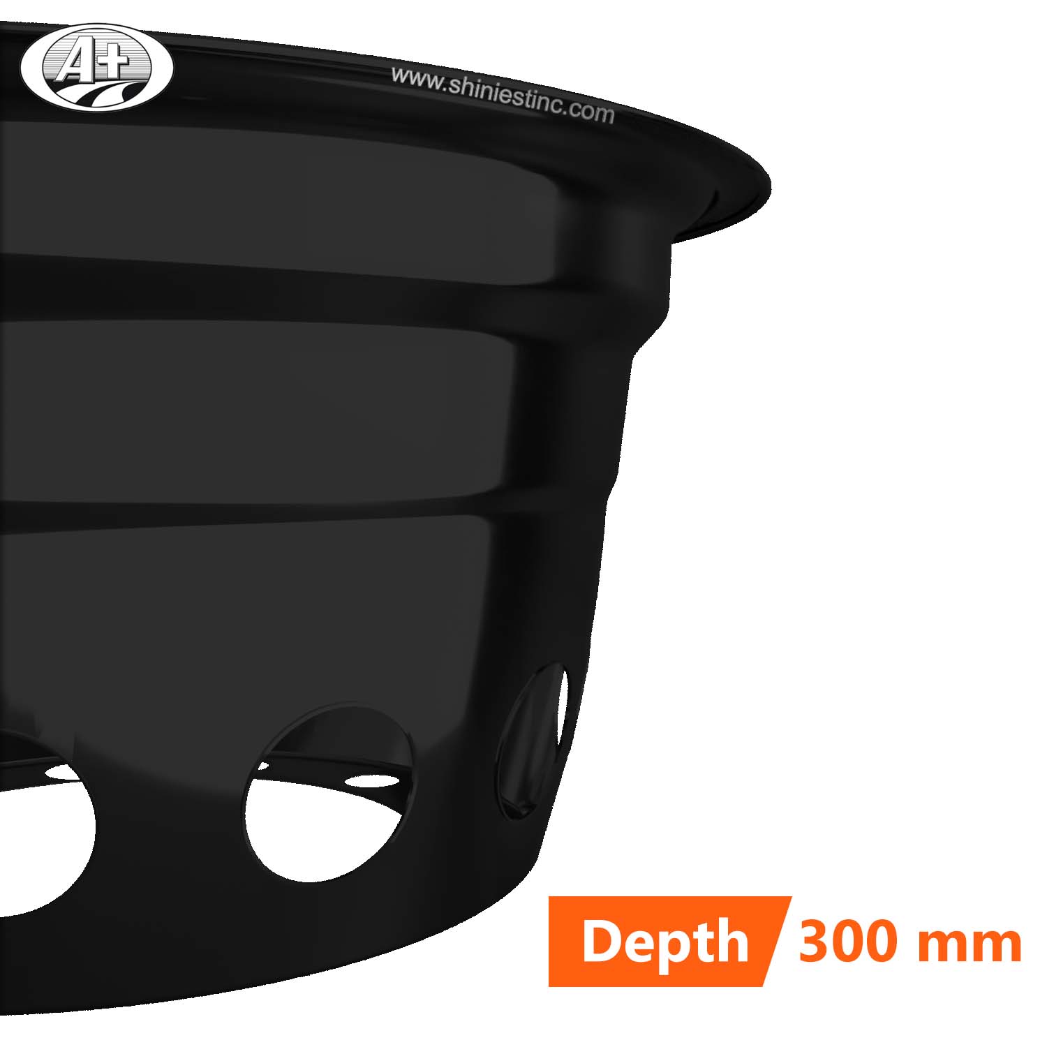 22.5＂x 9＂Stainless Steel Deep Wheel Liner for Rear Dual Wheel (Black)
