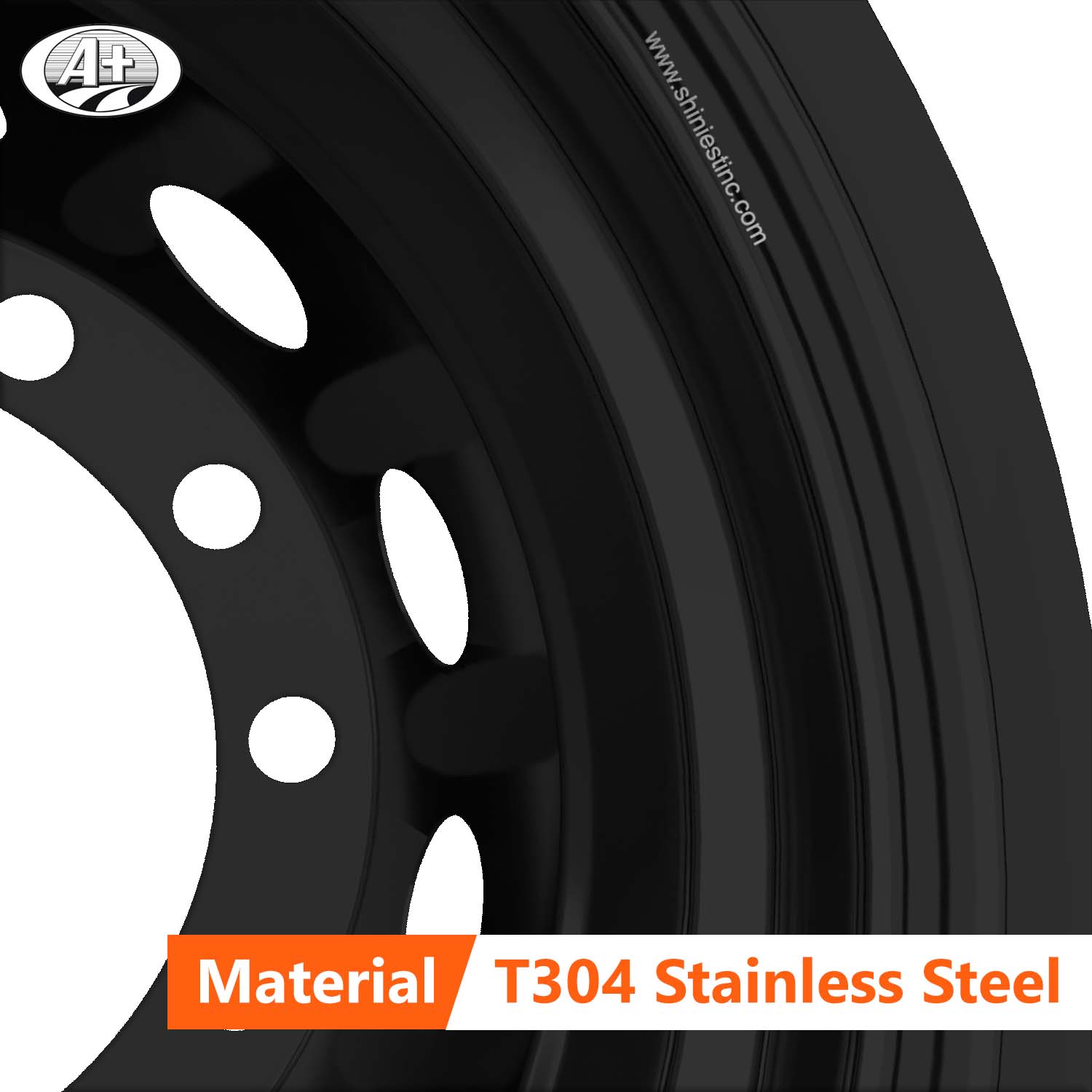 22.5＂x 9＂Stainless Steel Deep Wheel Liner for Rear Dual Wheel (Black)