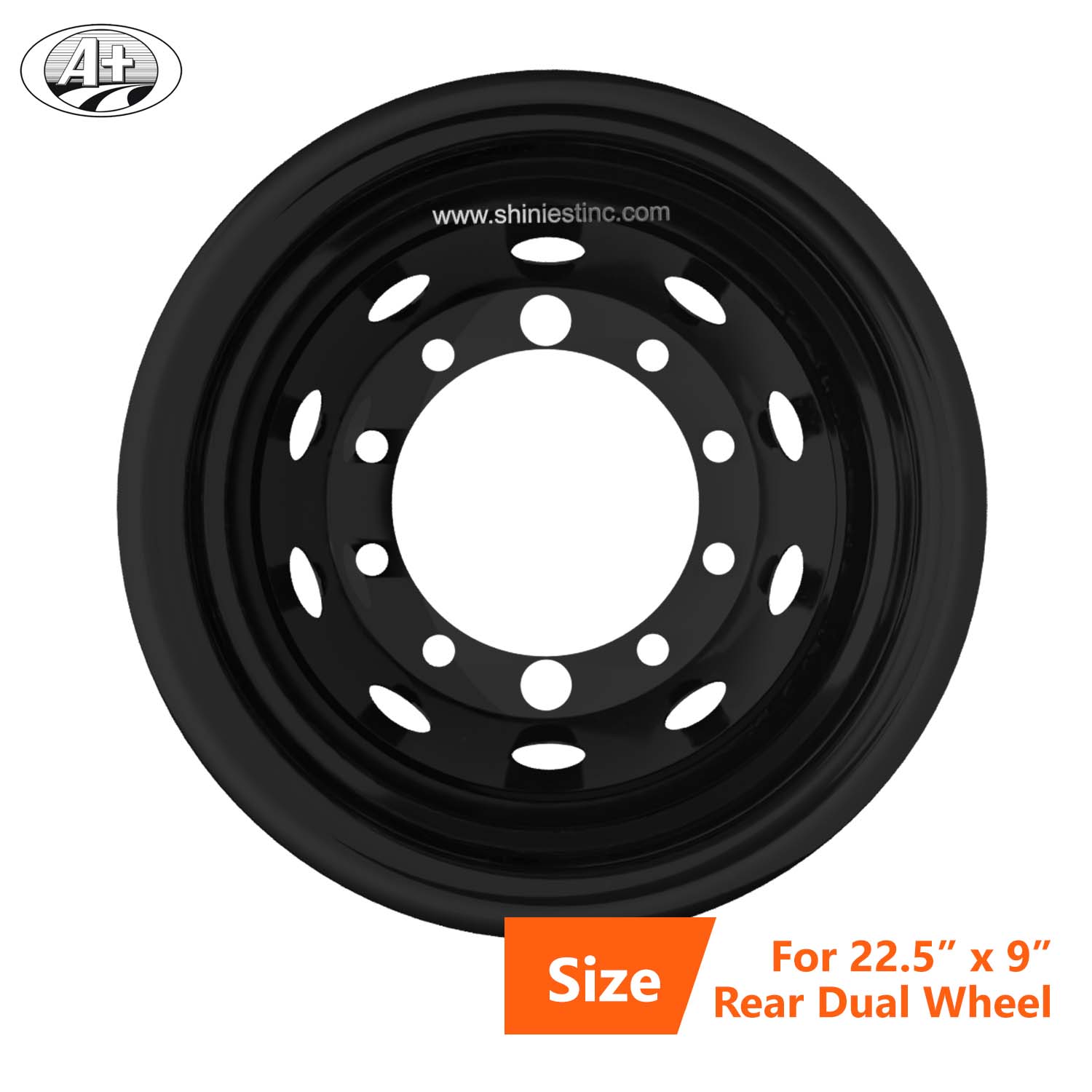 22.5＂x 9＂Stainless Steel Deep Wheel Liner for Rear Dual Wheel (Black)