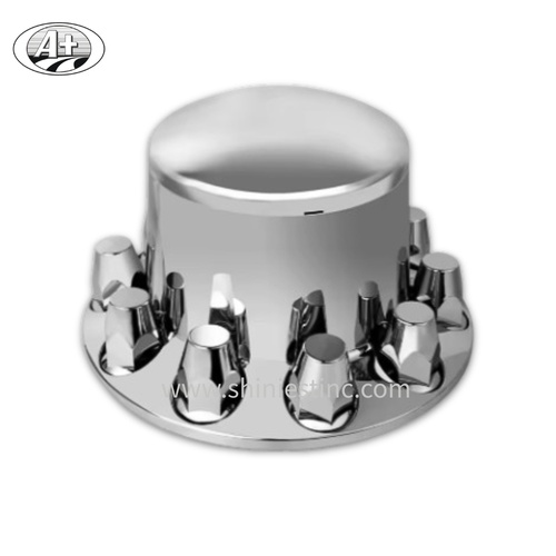 22.5 ABS Chrome Wheel Cover Set – High-Gloss Decorative Dome Style (Front & Rear)