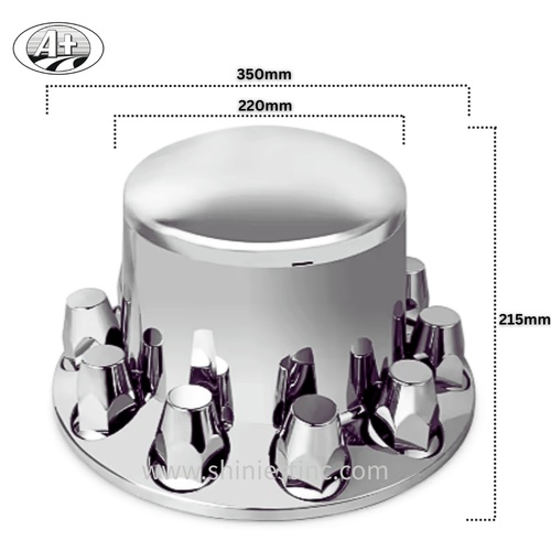 22.5 ABS Chrome Wheel Cover Set – High-Gloss Decorative Dome Style (Front & Rear)