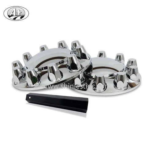 22.5 Plastic Chrome Wheel Cover –  Front Axle Dome ABS Hubcap
