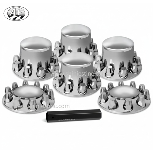 22.5 Plastic Chrome Wheel Cover –  Rear Axle Dome ABS Hubcap