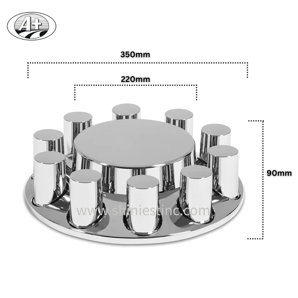 22.5 Plastic Chrome Wheel Cover Set ABS  Flat Style – Front & Rear Axle