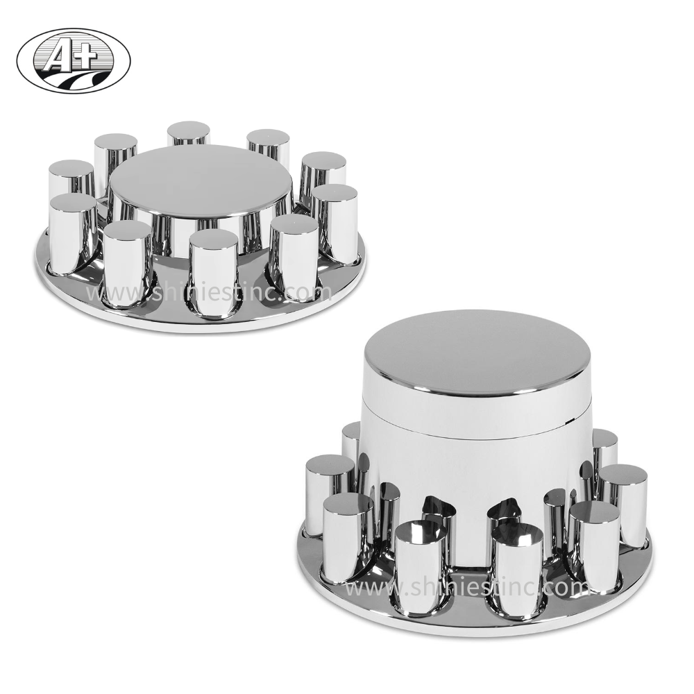 22.5 Plastic Chrome Wheel Cover Set ABS  Flat Style – Front & Rear Axle