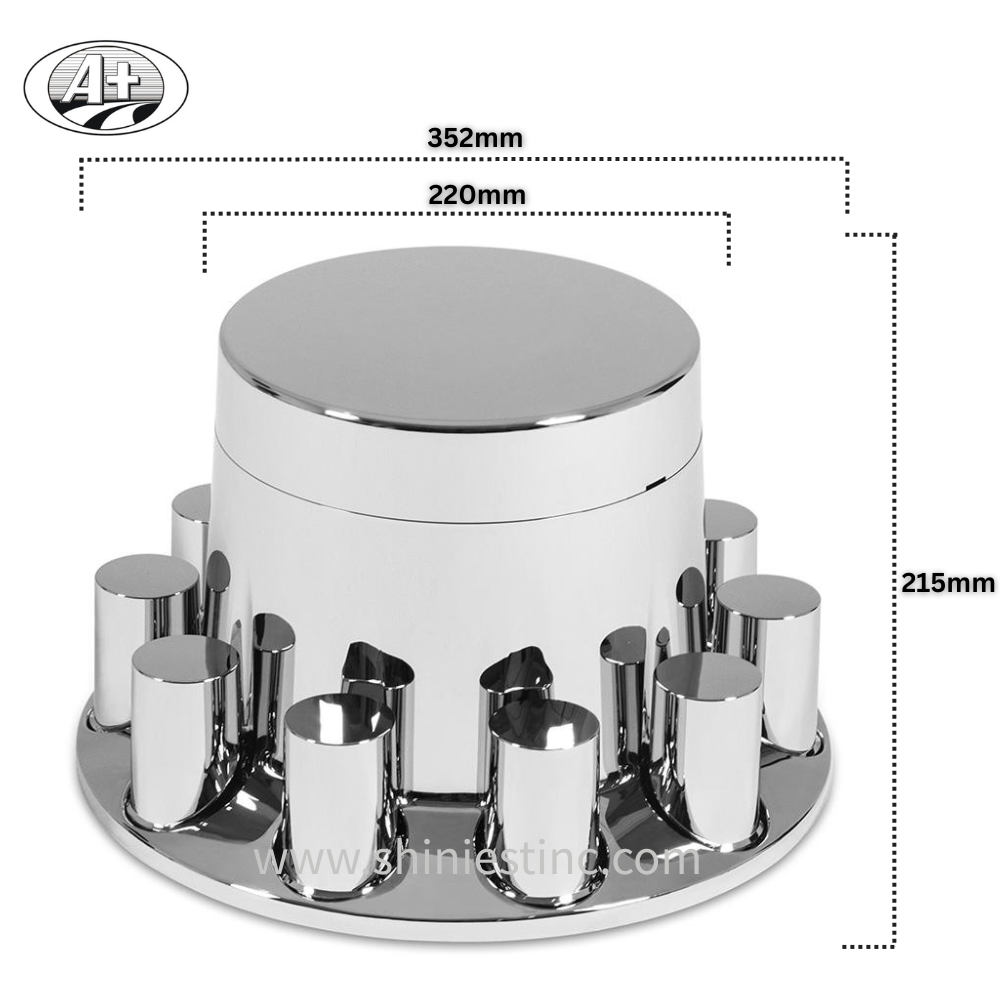 22.5 Plastic Chrome Wheel Cover Set ABS  Flat Style – Front & Rear Axle