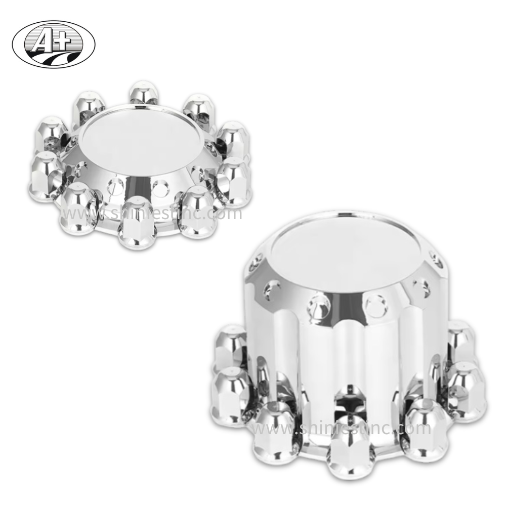 22.5 Plastic Chrome Wheel Cover Set ABS  Flat Style – Front & Rear Axle