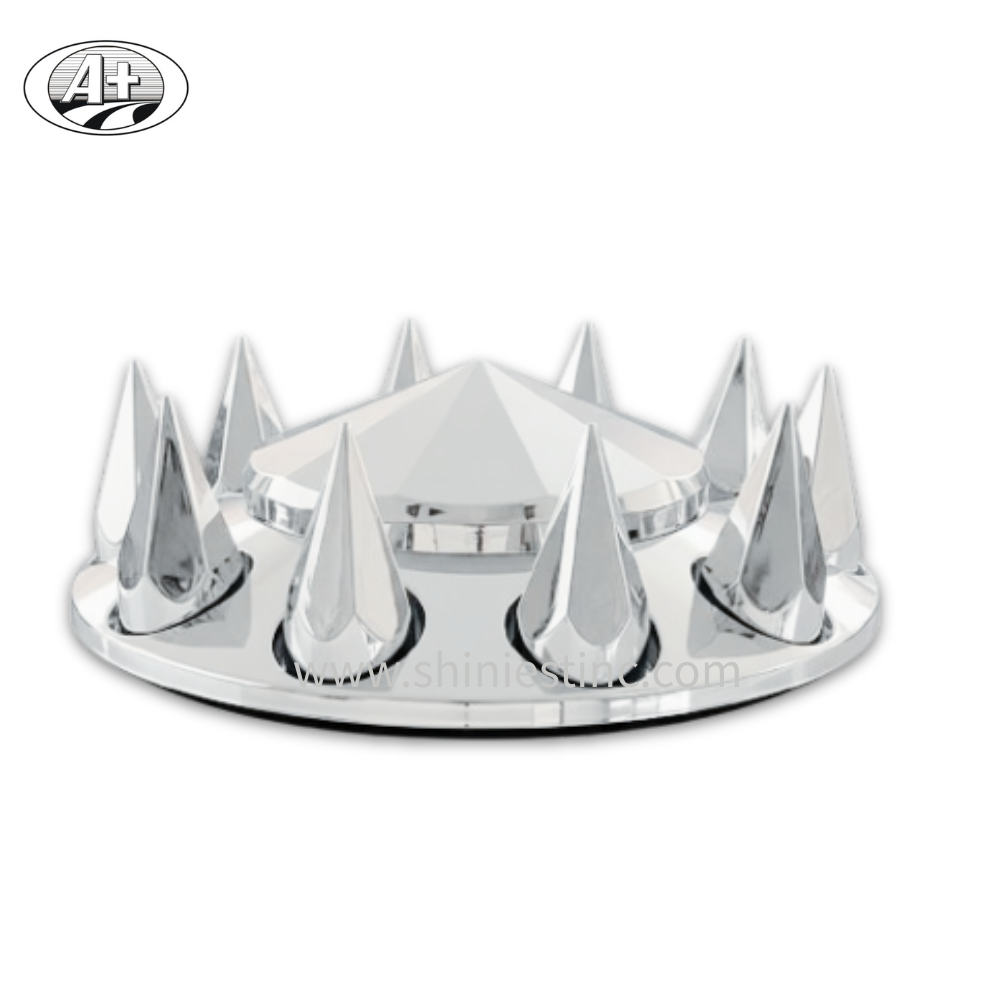 22.5 Plastic Chrome Wheel Cover Set ABS  Standard Spike Style – Front & Rear Axle