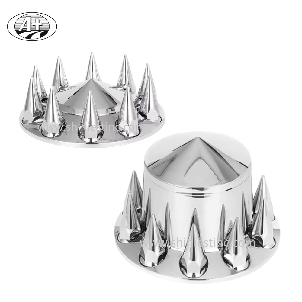 22.5＂ Chrome Spike Front Axle Cover ABS Low Spike Style Wholesale