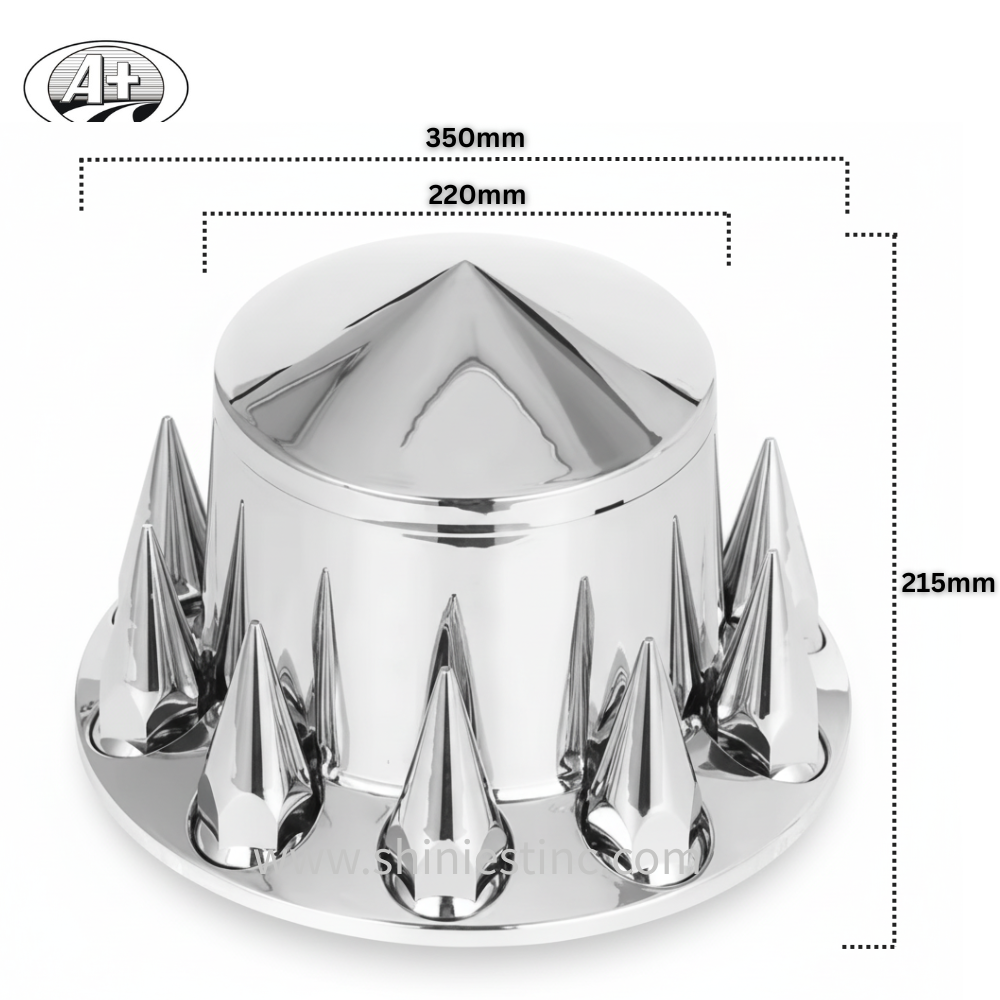 22.5＂ Chrome Spike Front Axle Cover ABS Low Spike Style Wholesale