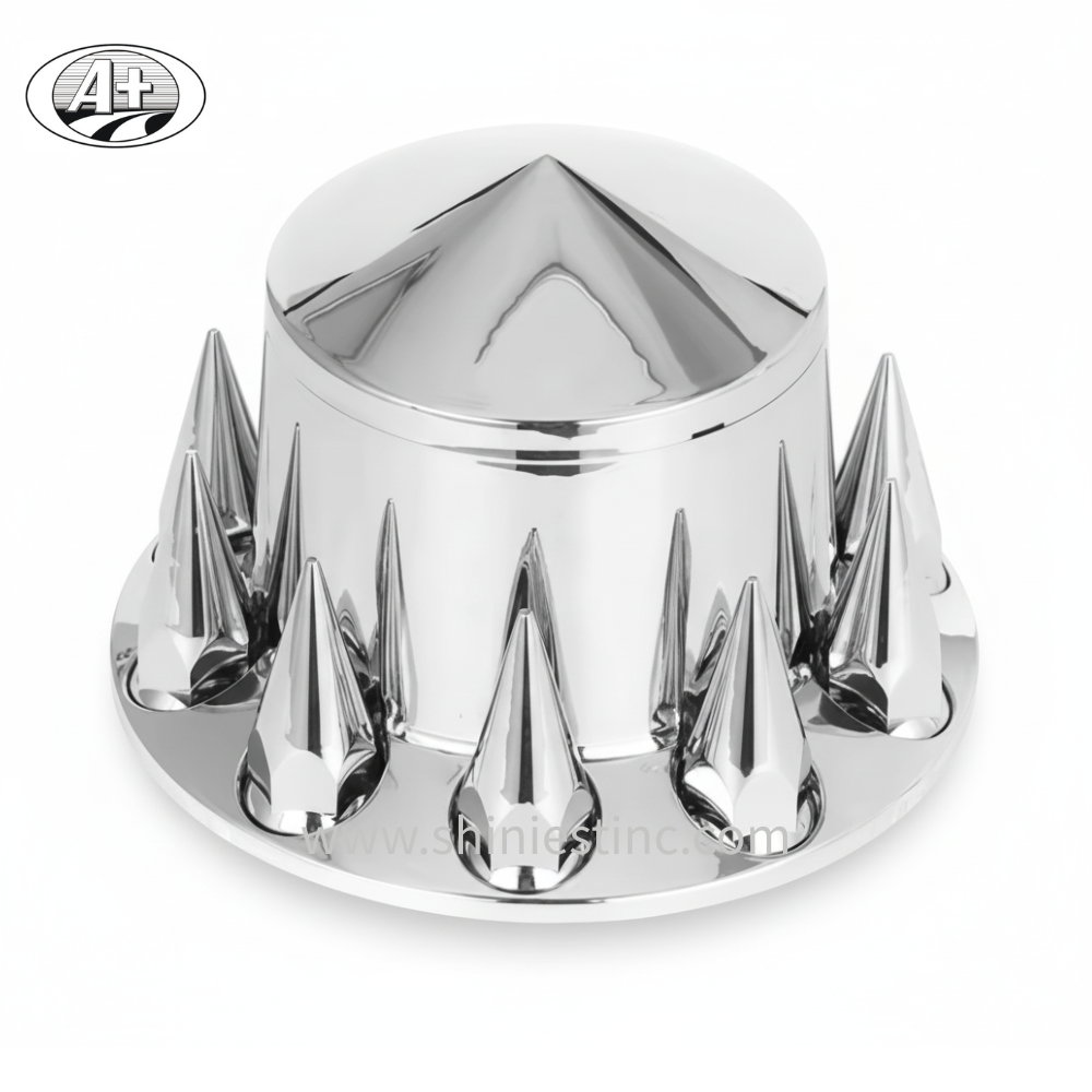 22.5＂ Chrome Spike Front Axle Cover ABS Low Spike Style Wholesale
