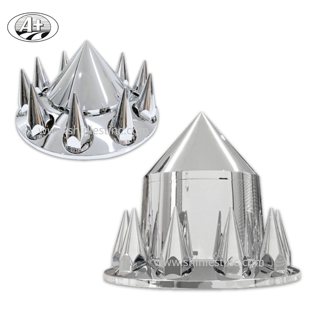 Tall Spike Front Axle Cover for 22.5 Inch with Chrome ABS