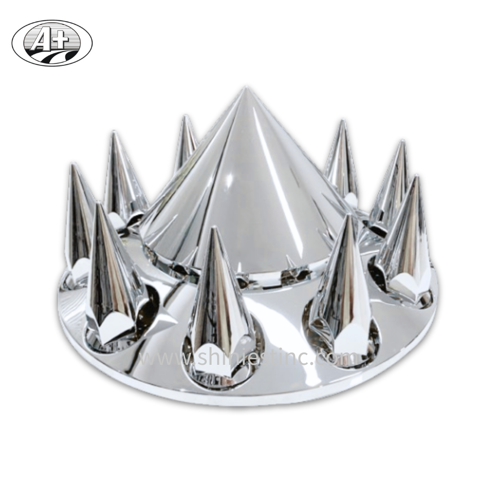 Tall Spike Front Axle Cover for 22.5 Inch with Chrome ABS