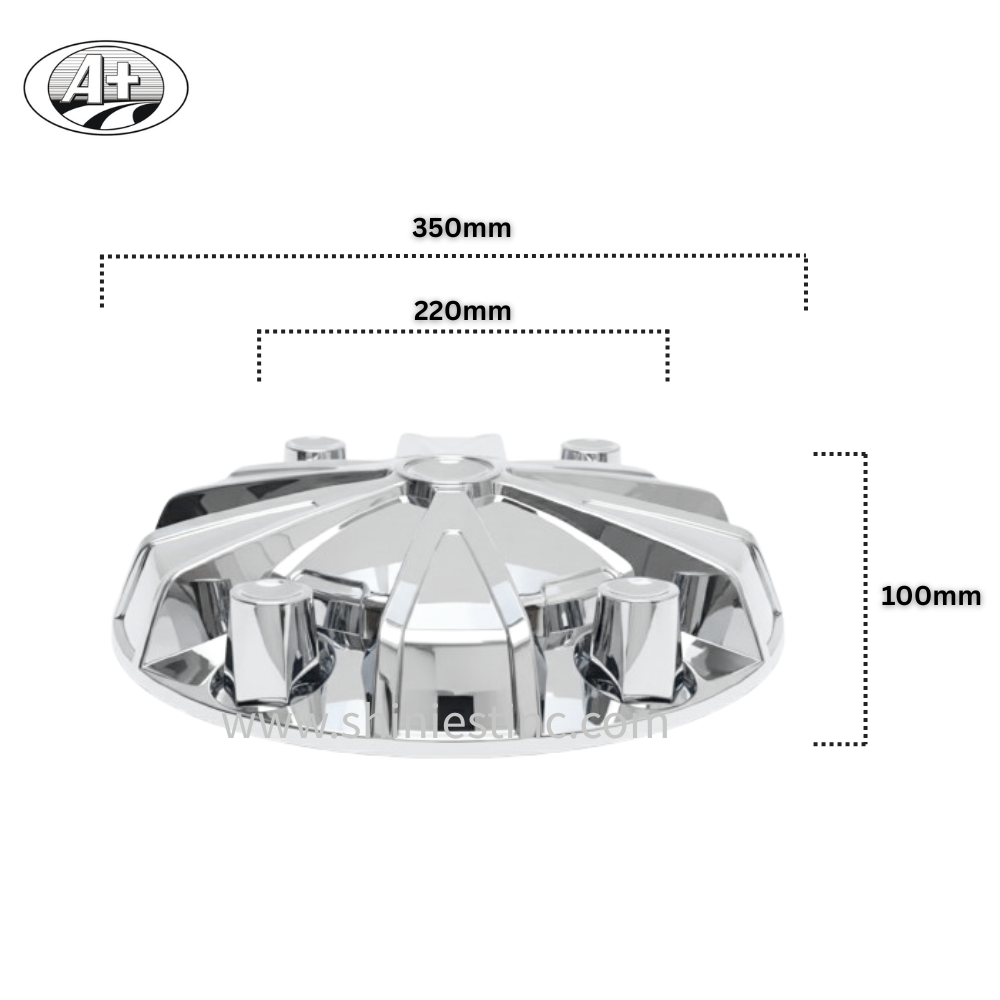 22.5” Chrome ABS Wheel Cover for Trucks with 350mm Diameter