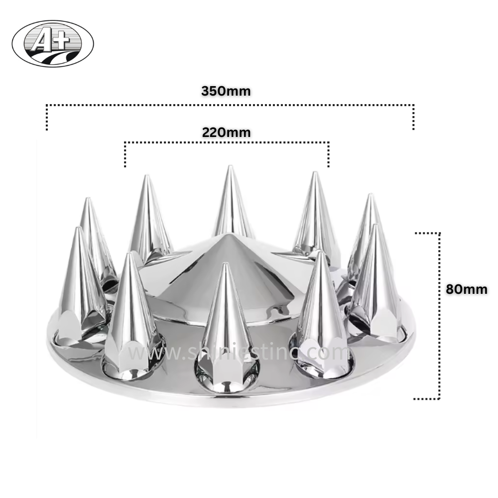 22.5” Chrome Spike Rear Axle Cover ABS Low Spike Style Bulk Wholesale