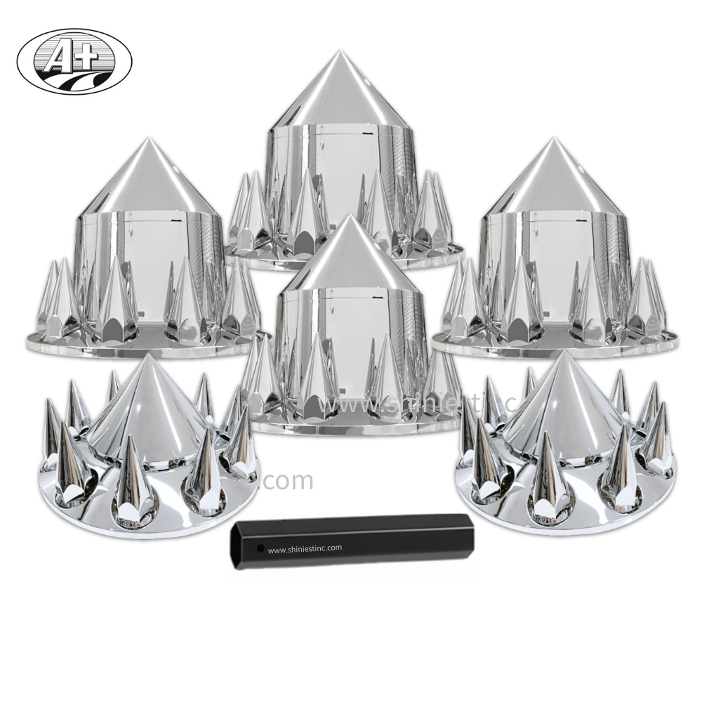 22.5” Spike Cover for Rear Axle with Chrome ABS - Bulk Wholesale