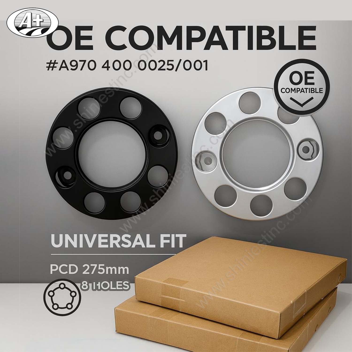 19.5” OE Benz Wheel Cover for Trucks with Silver Gray 2mm Steel Ring