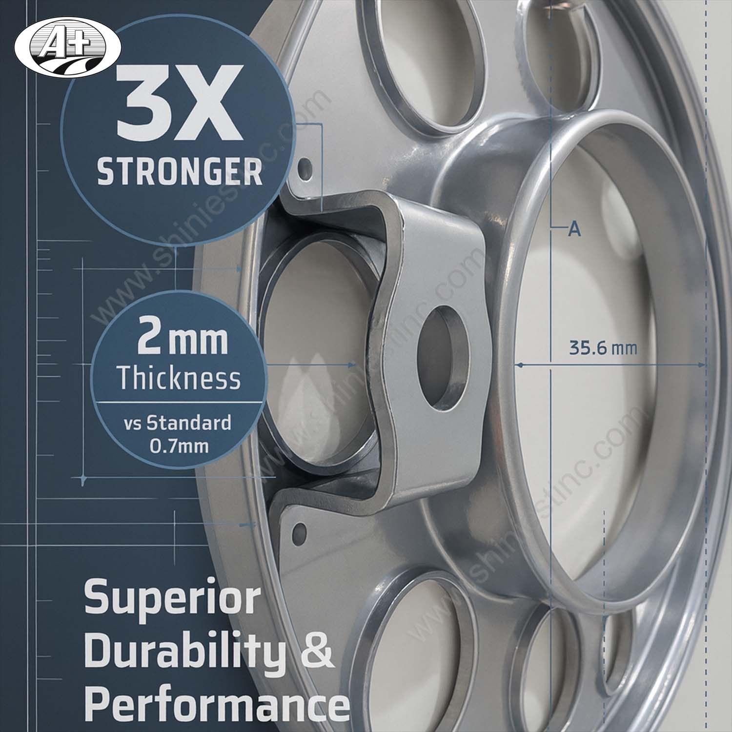 19.5” OE Benz Wheel Cover for Trucks with Silver Gray 2mm Steel Ring