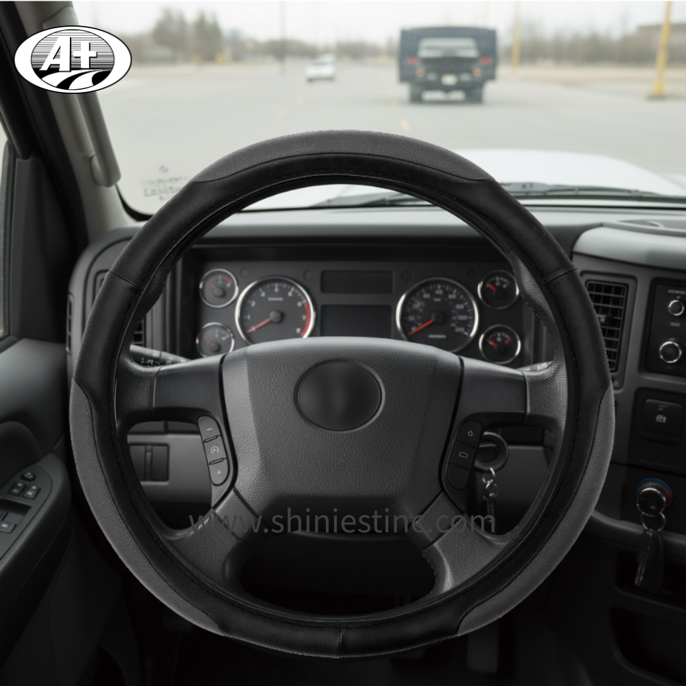 Steering Wheel Covers Sleeve for 18” (45cm) with Gray-Black Anti-Slip Grip