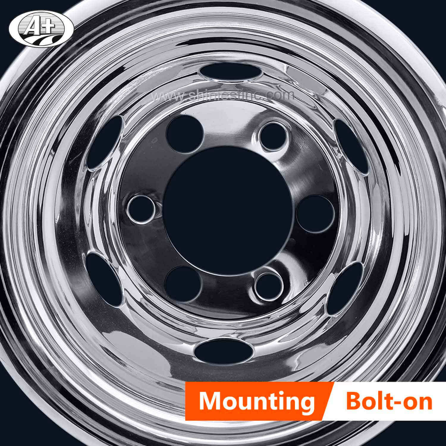 17.5” x 6” Wheel Trim Set for Isuzu NPR 2008~up, T304 Stainless Steel - [Nut Cover Size : 38mm]