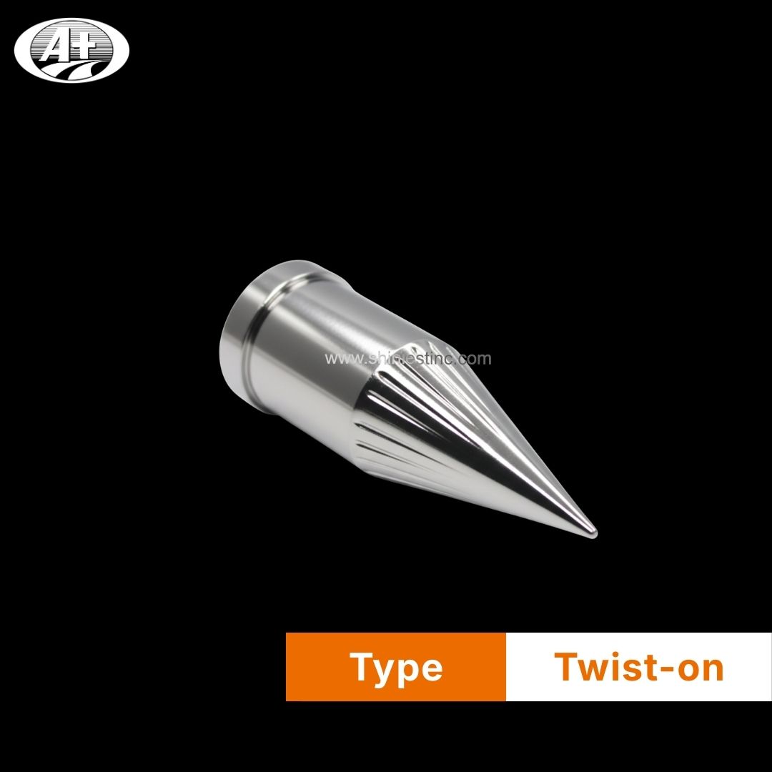 25 mm Chrome ABS Plastic Lug Nut Cover Kit & Wheel Axle Cover Tool for Semi Truck