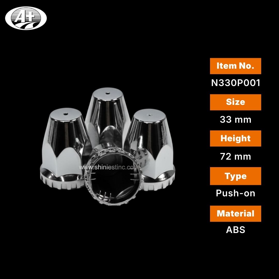 Us 22.5” ABS Chrome 33mm Hex Wheel Nut Cover