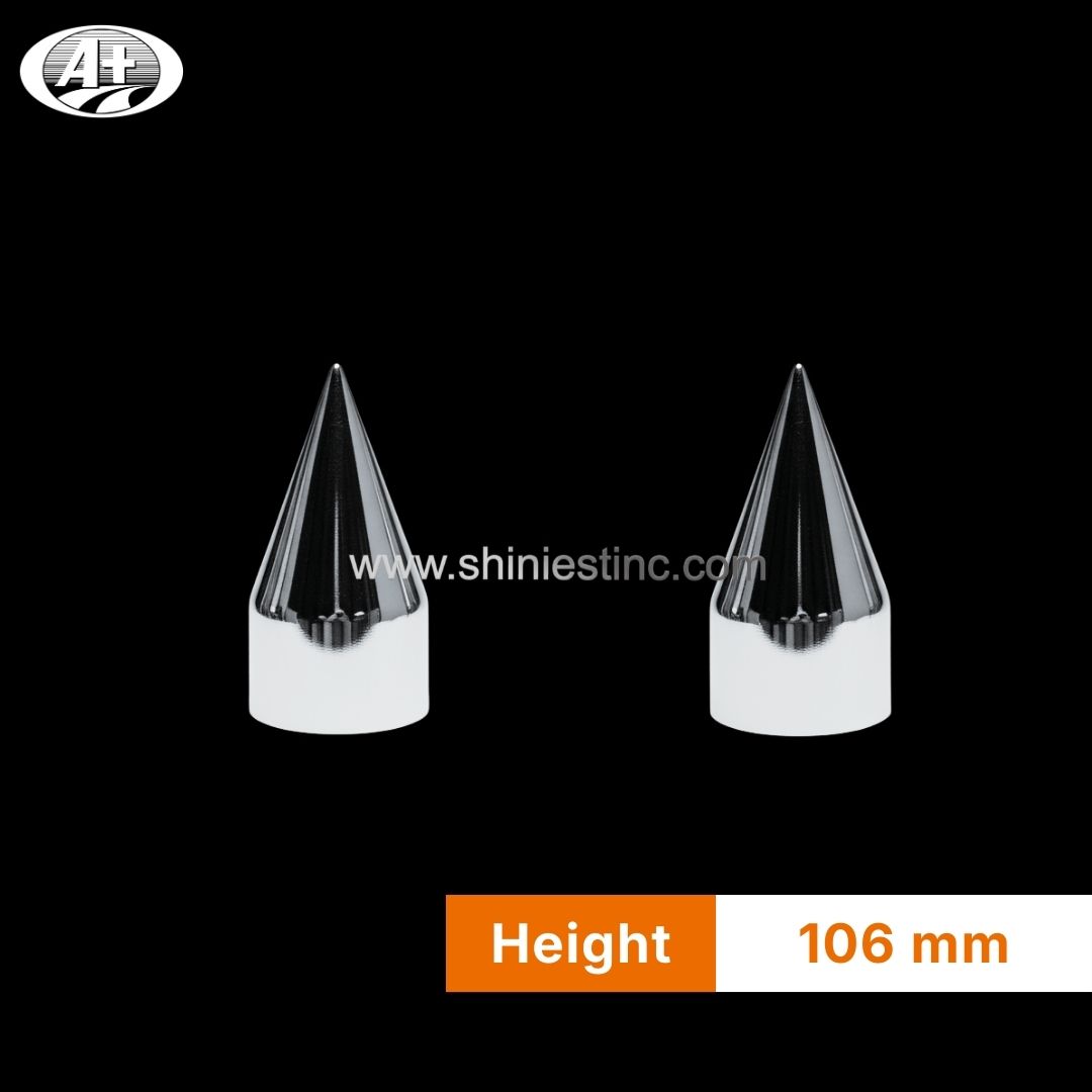 Chrome Conical 38mm Lug Nut Cover for 22.5” Wheels