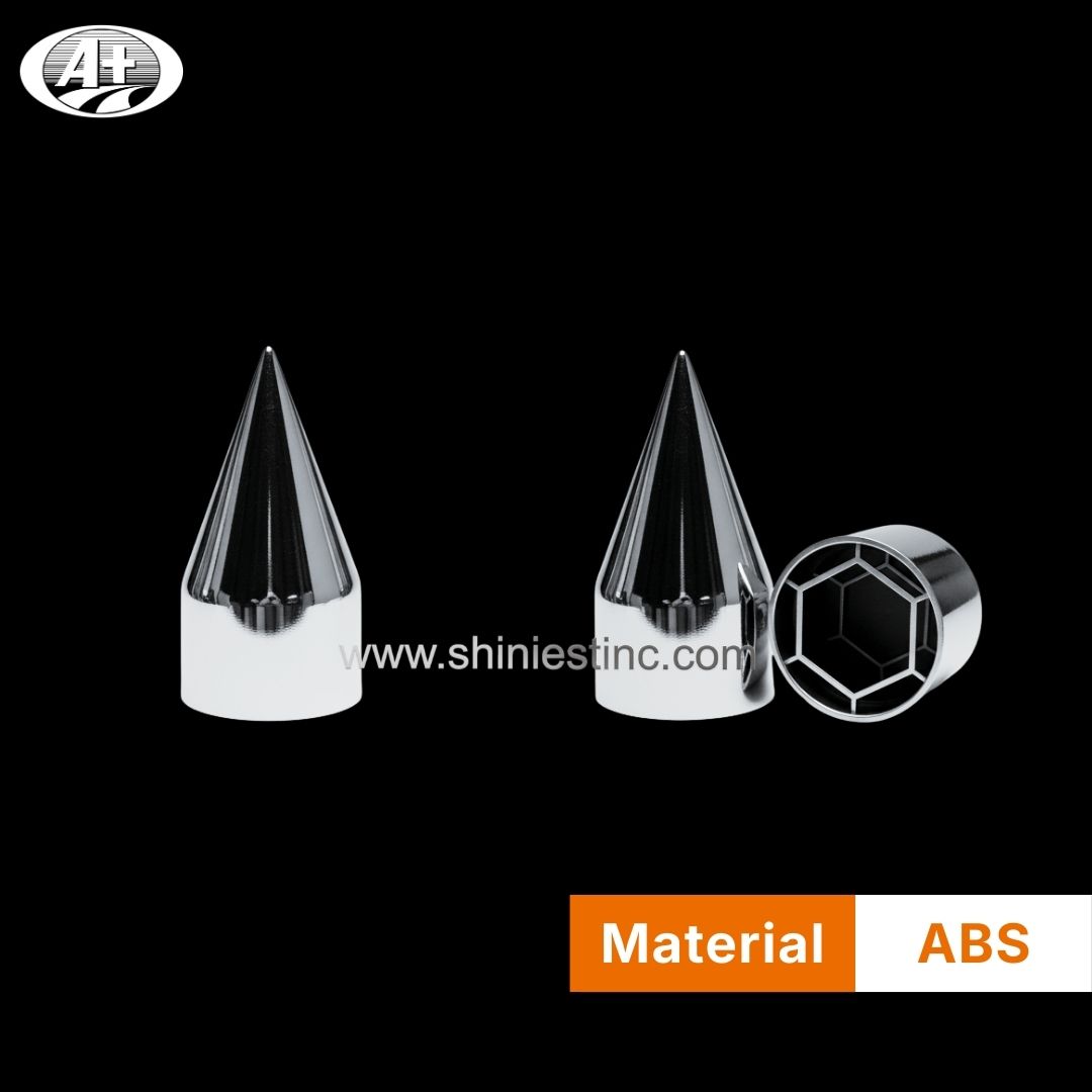 Chrome Conical 38mm Lug Nut Cover for 22.5” Wheels