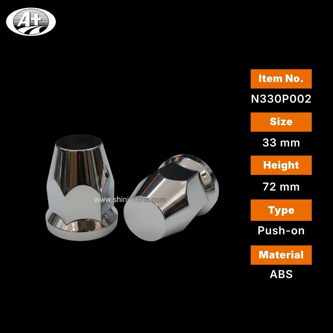 Us 22.5” ABS Chrome 33mm Round Wheel Nut Cover