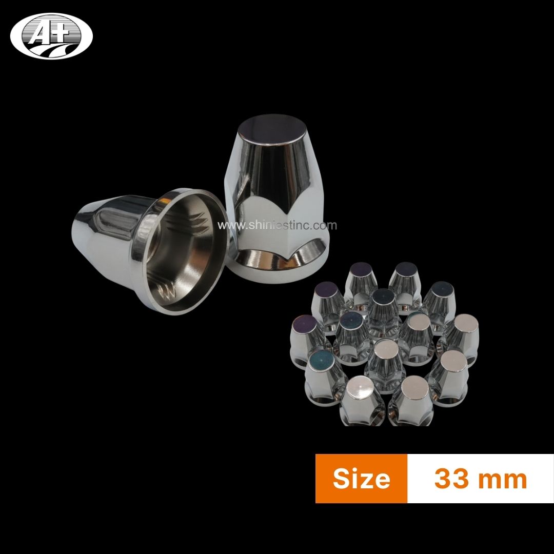 Us 22.5” ABS Chrome 33mm Round Wheel Nut Cover