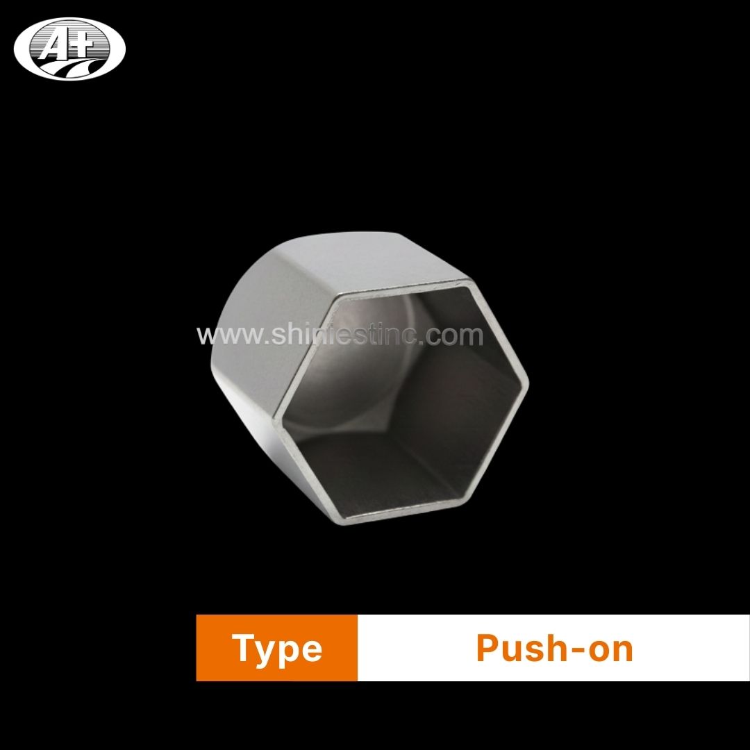 Chrome Hex Dome 38mm Nut Cover