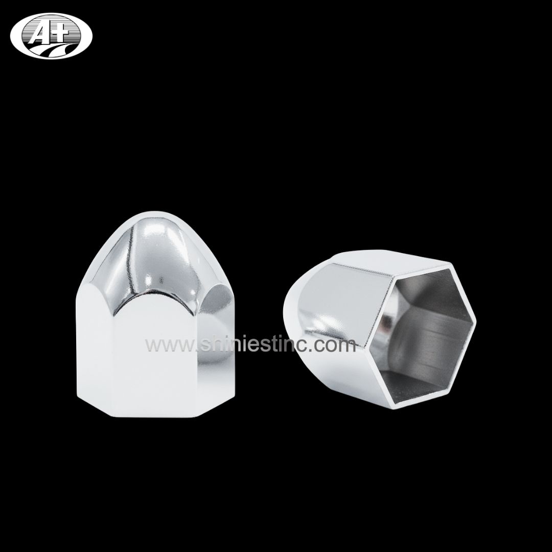 Chrome Hex Dome 38mm Nut Cover