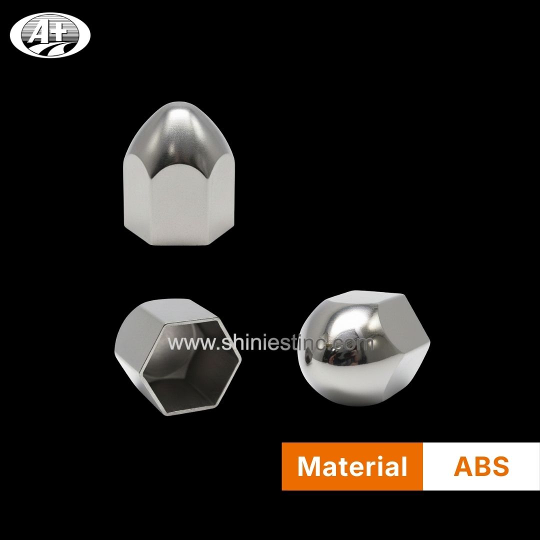 Chrome Hex Dome 38mm Nut Cover