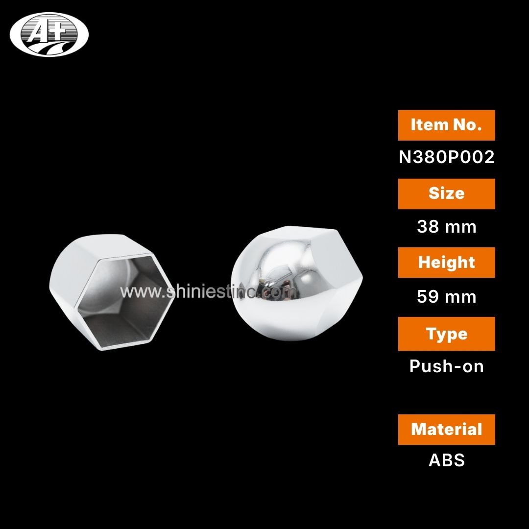 Chrome Hex Dome 38mm Nut Cover