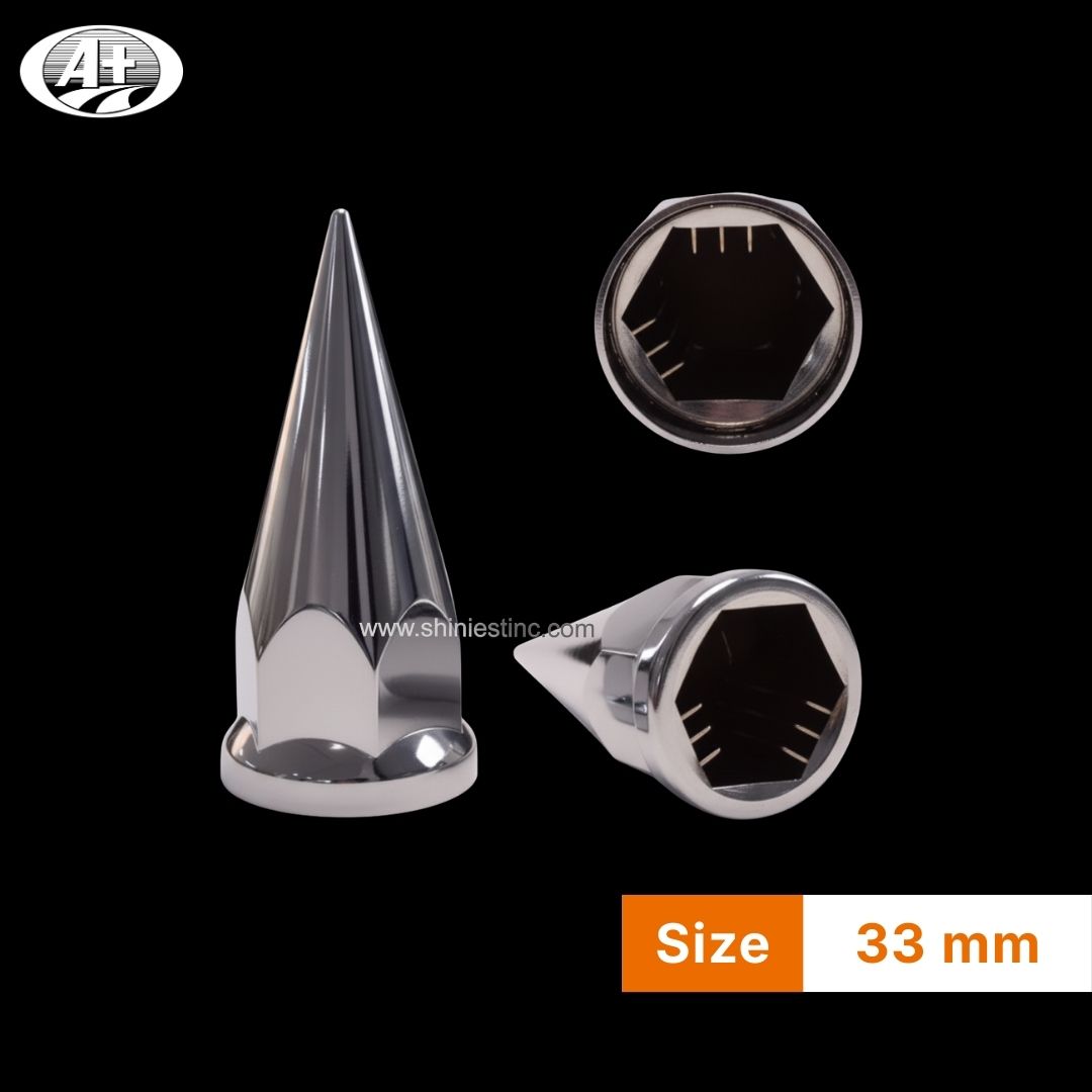 Us 22.5” ABS Chrome 33mm Spiked Nut Cover