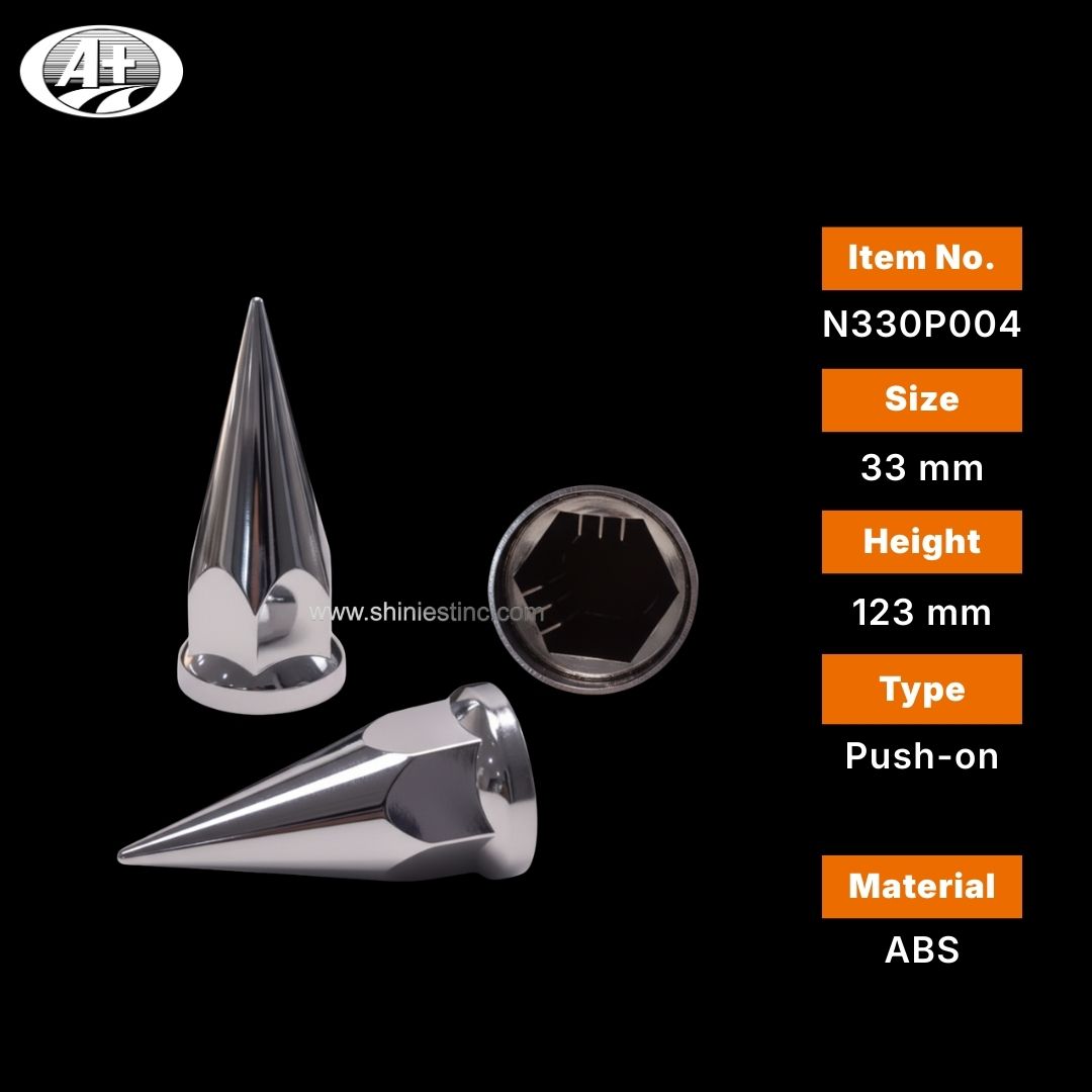 Us 22.5” ABS Chrome 33mm Spiked Nut Cover