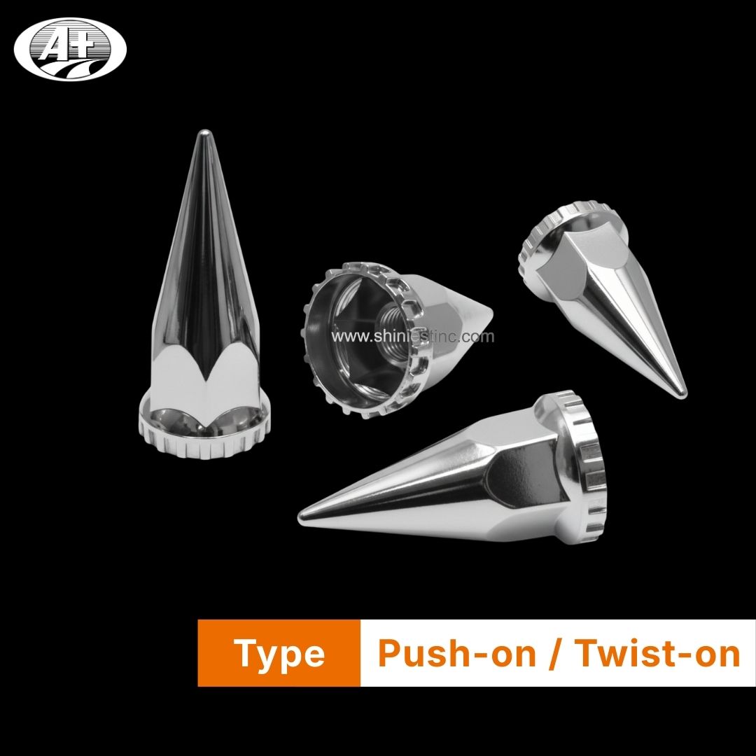 Us 22.5” ABS Chrome 33mm Flanged Spiked Nut Cover