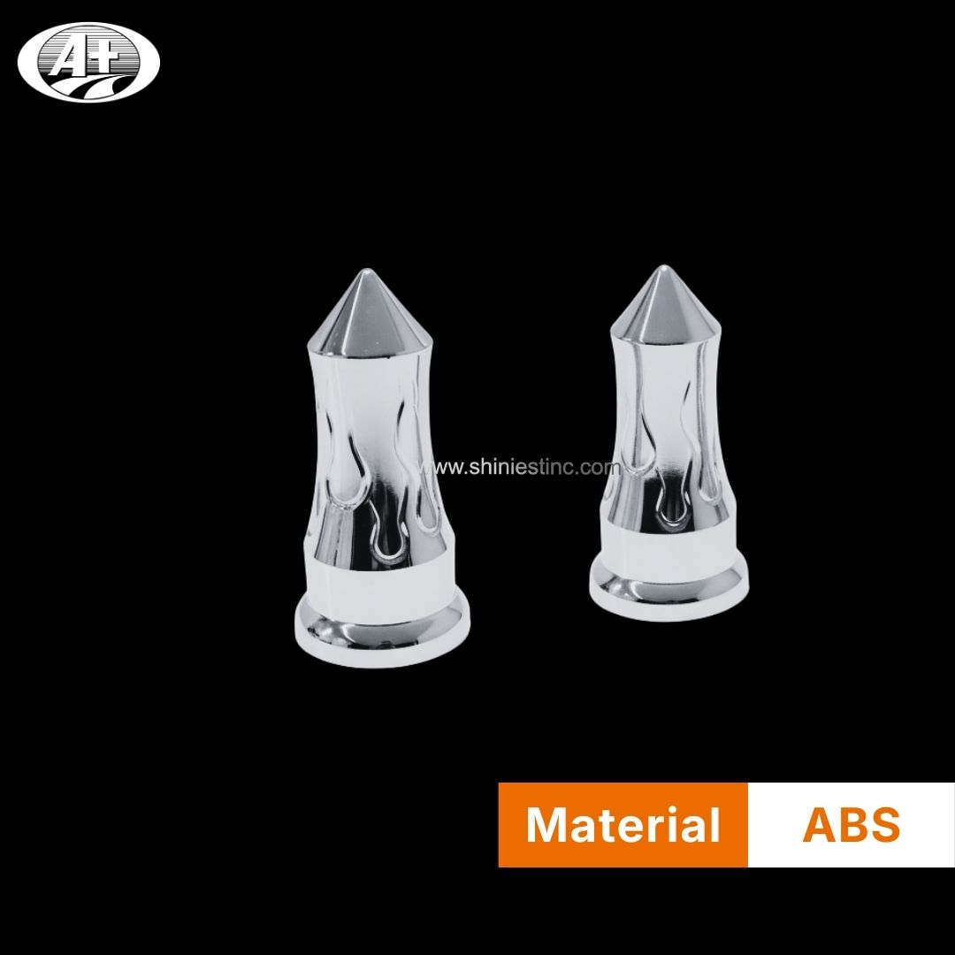 Us 22.5” ABS Chrome 33mm Flame Spiked Nut Cover