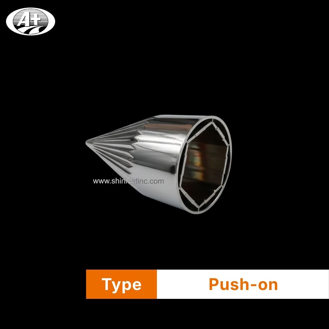 Us 22.5” ABS Chrome 33mm Ribbed Spiked Nut Cover