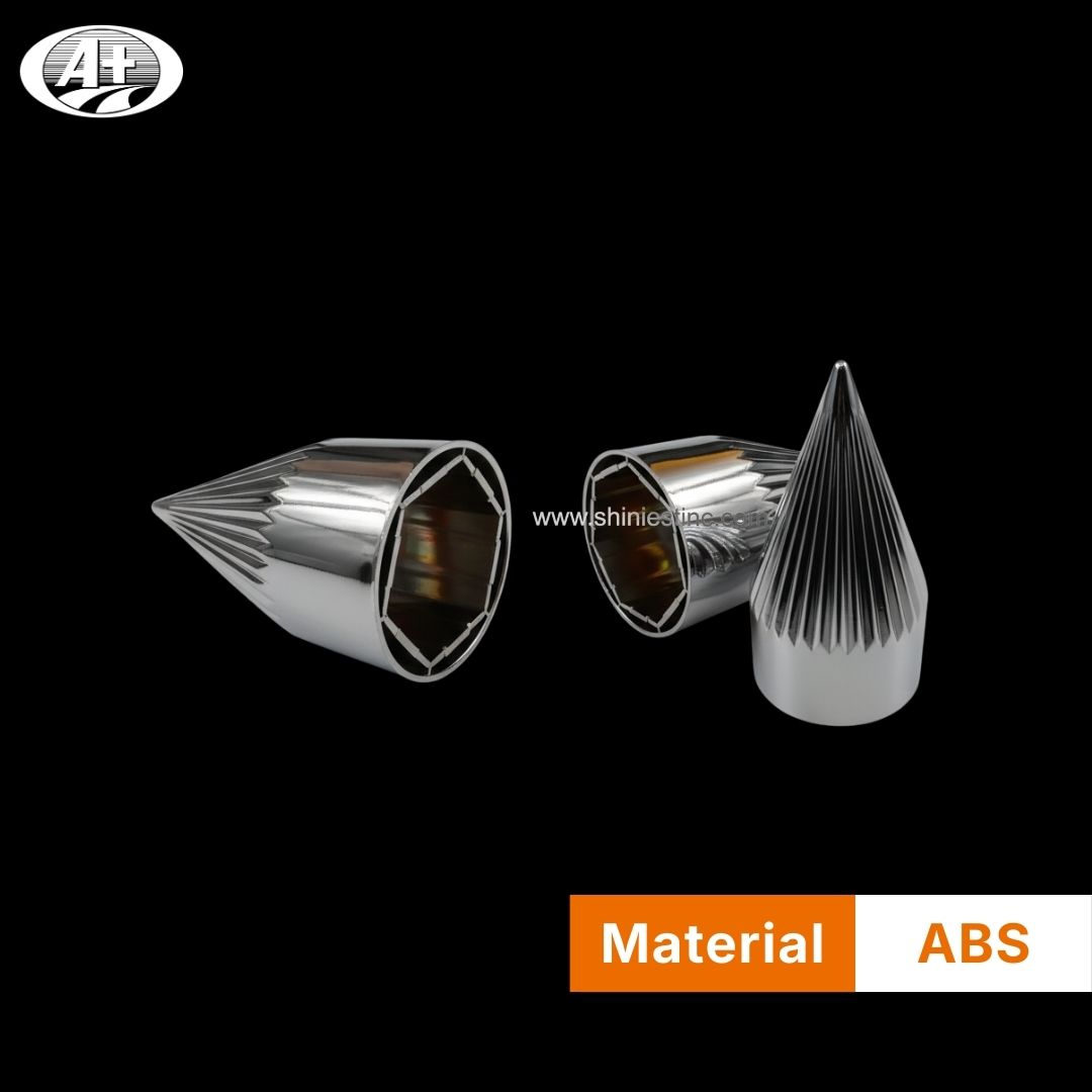 Us 22.5” ABS Chrome 33mm Ribbed Spiked Nut Cover