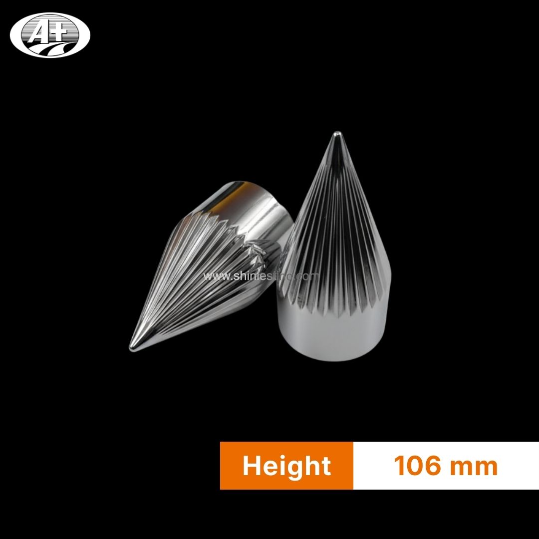 Us 22.5” ABS Chrome 33mm Ribbed Spiked Nut Cover