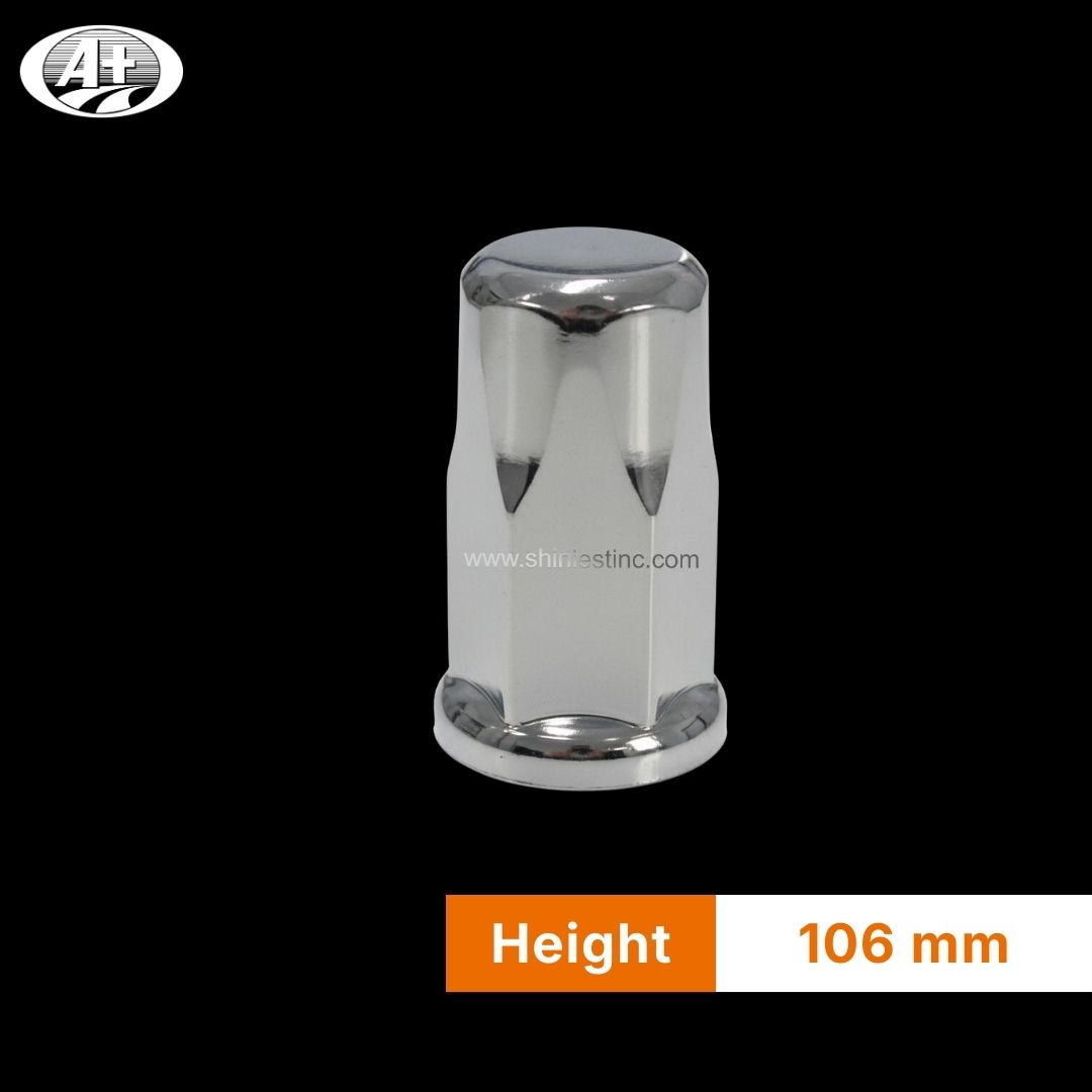 Us 22.5” ABS Chrome 33mm Flanged Round Wheel Nut Cover